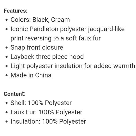 Pendleton Ladies' Reversible Faux Fur Printed Coat - Picture 7 of 7